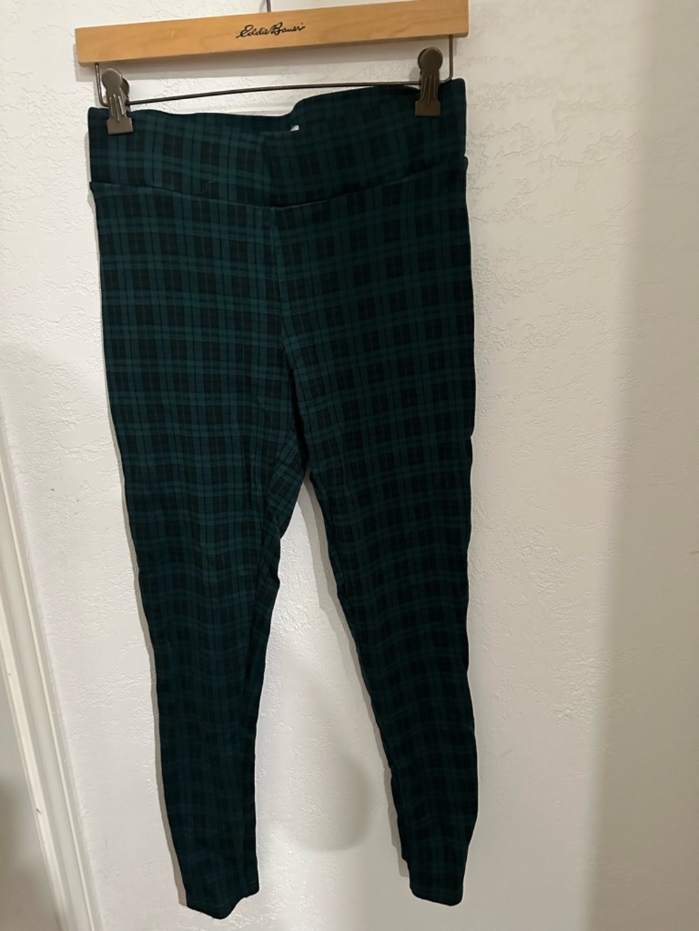 LOFT Green and Black Plaid Pants